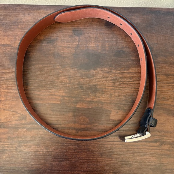 Vintage Coach Black Leather Belt Solid Brass Buckle Handcrafted USA - Picture 6 of 8